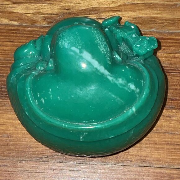 Green Laughing Buddha Figurine Resin Prosperity Statue Good Luck Decor - Picture 4 of 16